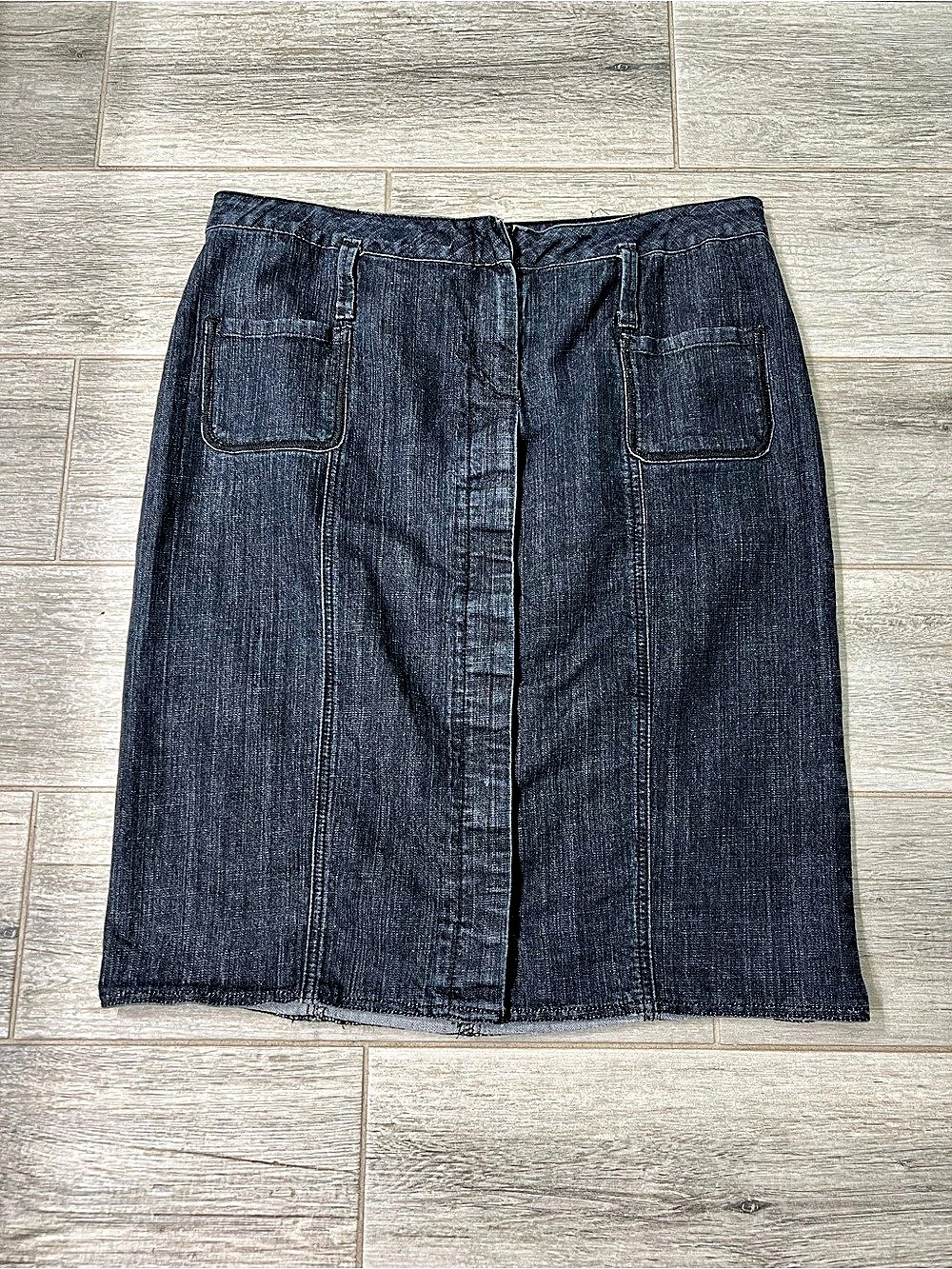 Venezia Denim Button Front Midi Skirt Size 16